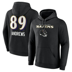 Mark Andrews Baltimore Ravens Team Wordmark Player Name & Number Pullover Hoodie - Black Hoodies