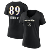 Mark Andrews Baltimore Ravens Women's Team Wordmark Player Name & Number V-Neck T-Shirt - Black T-shirts
