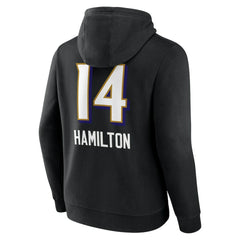 Kyle Hamilton Baltimore Ravens Team Wordmark Player Name & Number Pullover Hoodie - Black Hoodies
