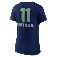 Jaxon Smith-Njigba Seattle Seahawks Women's Team Wordmark Player Name & Number V-Neck T-Shirt - College Navy T-shirts