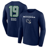 Jake Bobo Seattle Seahawks Team Wordmark Player Name & Number Long Sleeve T-Shirt - College Navy T-shirts