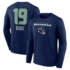 Jake Bobo Seattle Seahawks Team Wordmark Player Name & Number Long Sleeve T-Shirt - College Navy T-shirts