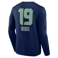 Jake Bobo Seattle Seahawks Team Wordmark Player Name & Number Long Sleeve T-Shirt - College Navy T-shirts