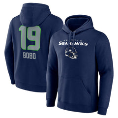 Jake Bobo Seattle Seahawks Team Wordmark Player Name & Number Pullover Hoodie - College Navy Hoodies