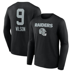 Tyree Wilson Las Vegas Raiders Team Wordmark Player Name & Number Long Sleeve T-Shirt - Black T-shirts