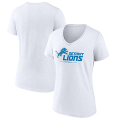 Detroit Lions Women's Lock Up V-Neck T-Shirt - White T-shirts