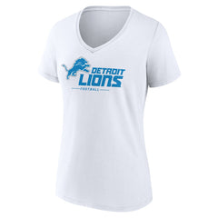 Detroit Lions Women's Lock Up V-Neck T-Shirt - White T-shirts