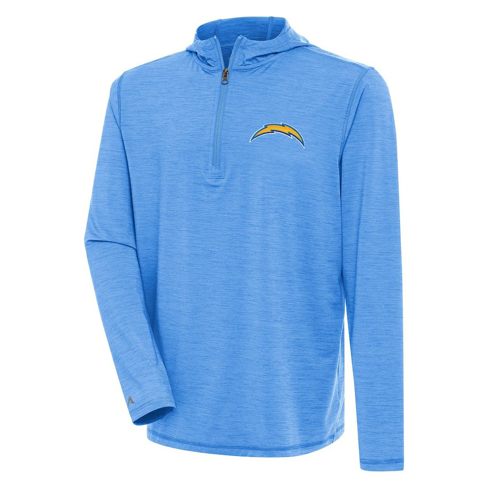 Los Angeles Chargers Antigua Tidy Quarter-Zip Pullover Hoodie - Heather Powder Blue Hoodies