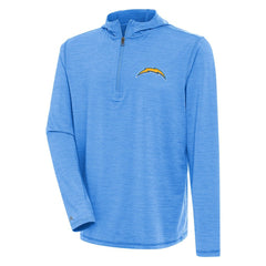 Los Angeles Chargers Antigua Tidy Quarter-Zip Pullover Hoodie - Heather Powder Blue Hoodies