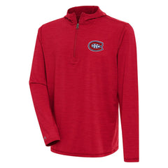 Montreal Canadiens Antigua Tidy Quarter-Zip Pullover Hoodie - Heather Red | US 200939388
