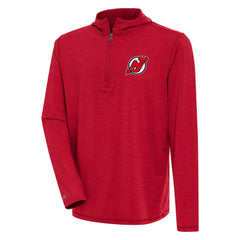 New Jersey Devils Antigua Tidy Quarter-Zip Pullover Hoodie - Heather Red | US 200939390