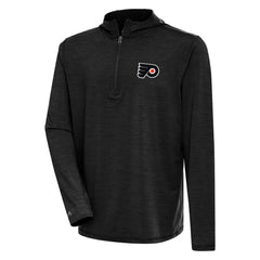 Philadelphia Flyers Antigua Tidy Quarter-Zip Pullover Hoodie - Heather Black | US 200939394