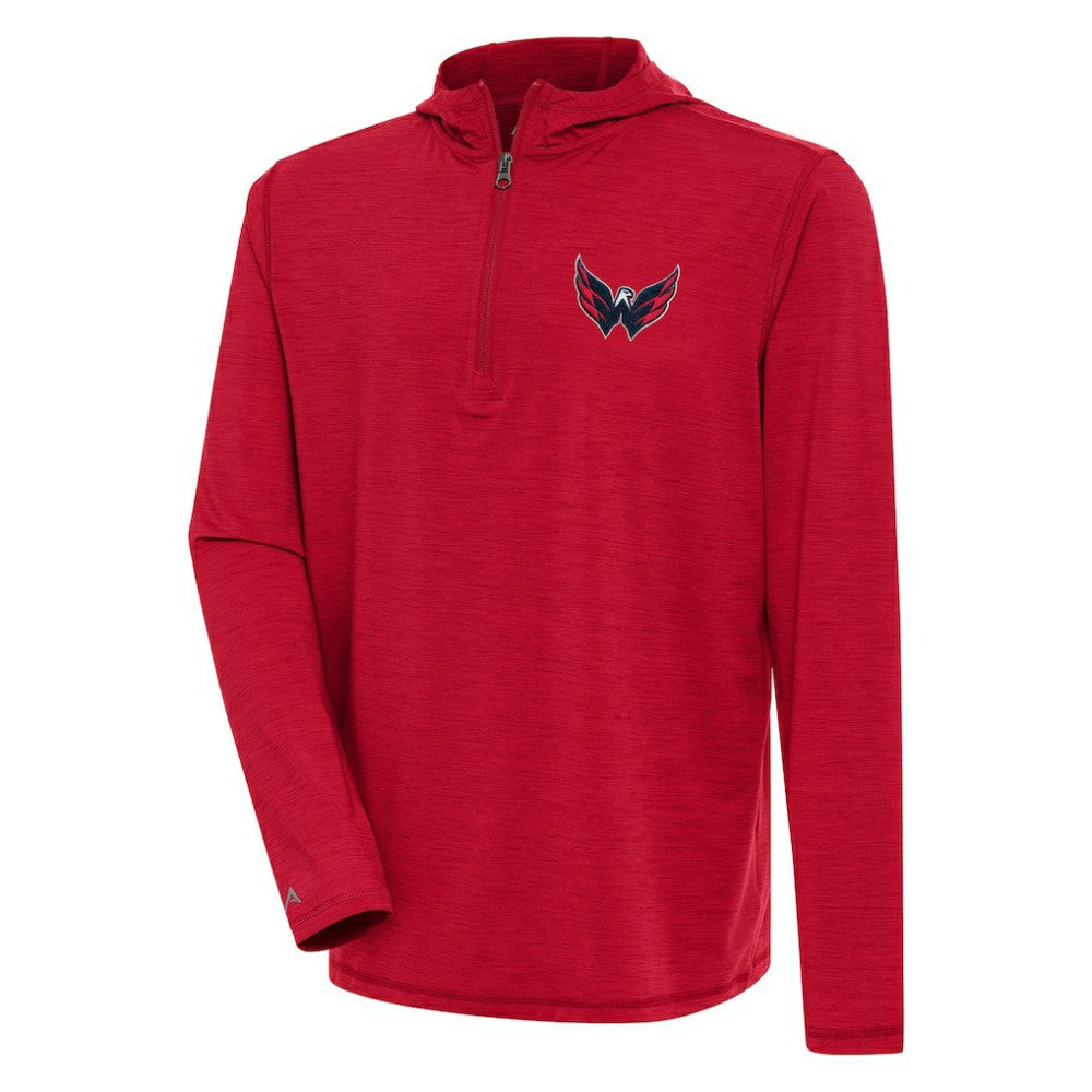 Washington Capitals Antigua Tidy Quarter-Zip Pullover Hoodie - Heather Red | US 200939398