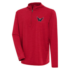 Washington Capitals Antigua Tidy Quarter-Zip Pullover Hoodie - Heather Red | US 200939398