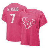 C.J. Stroud Houston Texans Majestic Threads Women's Name & Number T-Shirt - Pink T-shirts