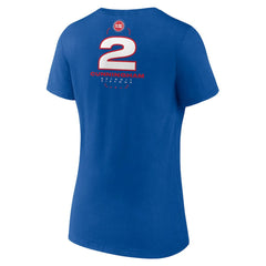 Cade Cunningham Detroit Pistons Women's Behind The Back Name & Number V-Neck T-Shirt Blue