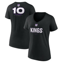 Domantas Sabonis Sacramento Kings Women's Behind The Back Name & Number V-Neck T-Shirt Black