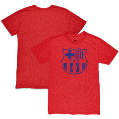 Barcelona 1863FC Mono Crest Twisted Tri-Blend Slub T-Shirt Red