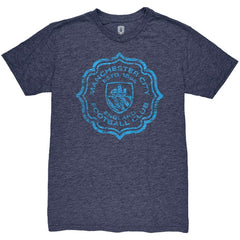 Manchester City 1863FC Retro Flourish Twisted Tri-Blend Slub T-Shirt Heather Navy