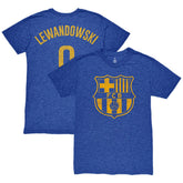 Robert Lewandowski Barcelona 1863FC Player Name & Number Twisted Tri-Blend Slub T-Shirt Heather Royal