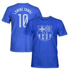 Lamine Yamal Barcelona 1863FC Player Name & Number Twisted Tri-Blend Slub T-Shirt Heather Royal