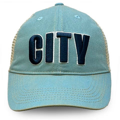 Manchester City 1863FC Washed Trucker Adjustable Hat Sky Blue