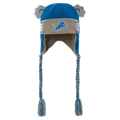 Detroit Lions Youth Wordmark Ears Trooper Knit Hat - Blue Hats
