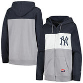 New York Yankees New Era Women's Color Block Full-Zip Hoodie Jacket - Navy Jackets