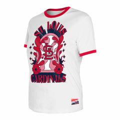St. Louis Cardinals New Era Women's Oversized Ringer T-Shirt - White T-shirts