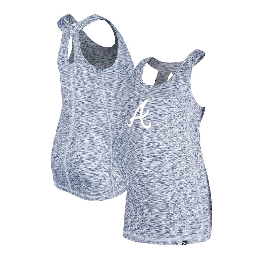 Atlanta Braves New Era Women's Space Dye Keyhole Back Tank Top - Navy Tanks