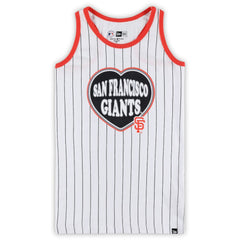 San Francisco Giants New Era Girls Youth Pinstripe Tank Top - White Tanks