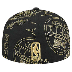 Philadelphia 76ers 59FIFTY Day Allover Print Stencil Fitted Hat Black - New Era