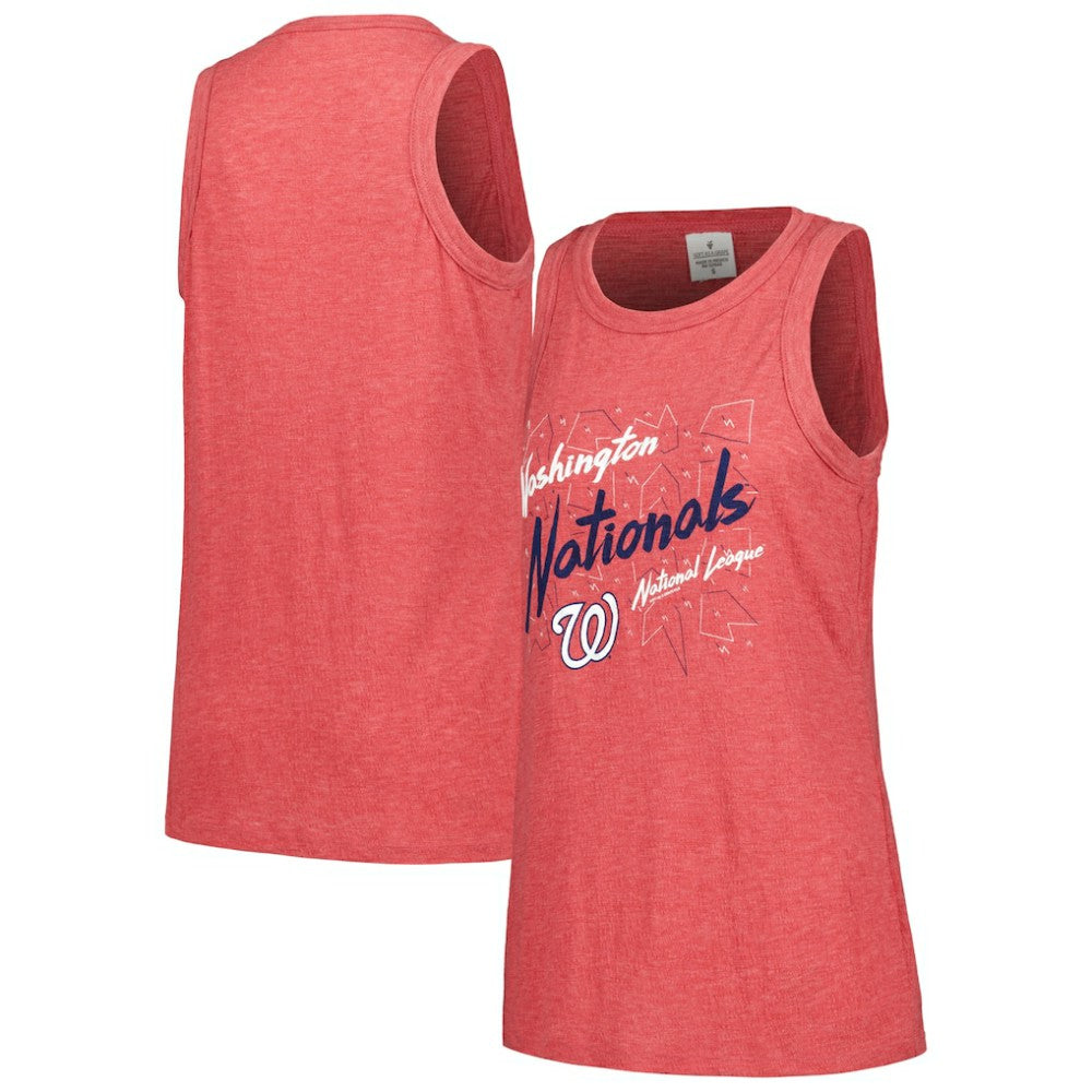 Washington Nationals Soft as a Grape Women's Gauze High Neck Tank Top - Red Tanks