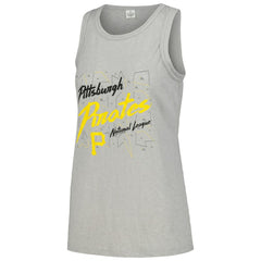 Pittsburgh Pirates Soft as a Grape Women's Gauze High Neck Tank Top - Gray Tanks