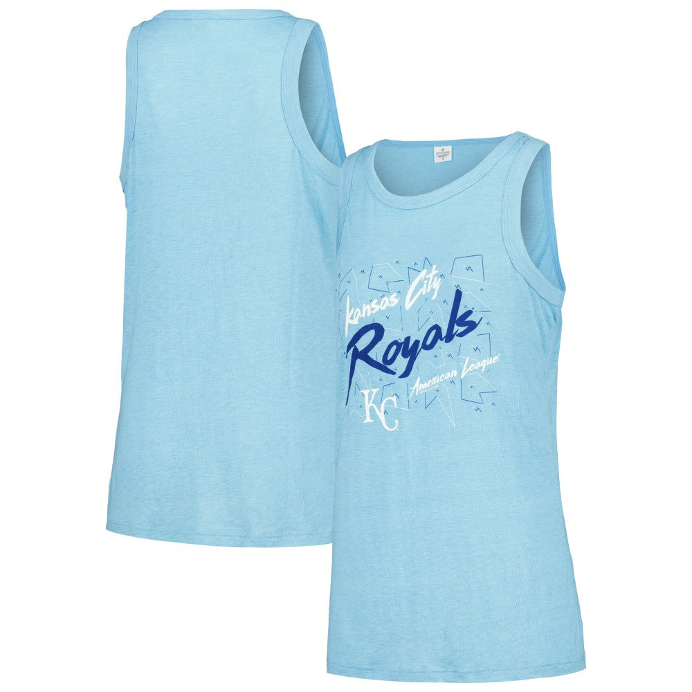 Kansas City Royals Soft as a Grape Women's Gauze High Neck Tank Top - Light Blue Tanks