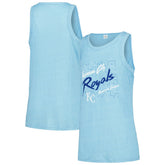 Kansas City Royals Soft as a Grape Women's Gauze High Neck Tank Top - Light Blue Tanks