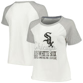 Chicago White Sox Soft as a Grape Women's Plus Size Baseball Raglan T-Shirt - White T-shirts
