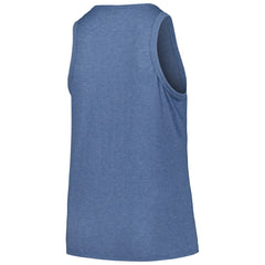 Cleveland Guardians Soft as a Grape Women's Plus Size Curvy High Neck Tri-Blend Tank Top - Navy Tanks