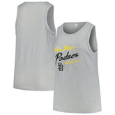 San Diego Padres Soft as a Grape Women's Plus Size Curvy High Neck Tri-Blend Tank Top - Steel Tanks