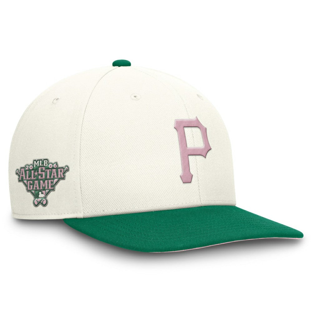 Pittsburgh Pirates Nike Sail Pro Performance Snapback Hat - Cream/Green Hats
