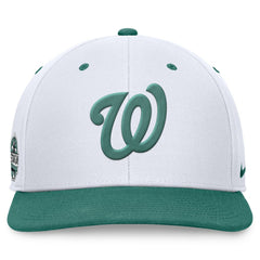 Washington Nationals Nike Bicoastal Two-Tone Pro Performance Snapback Hat - White/Green Hats