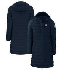 Chicago Cubs Cutter & Buck Women's Cooperstown Collection Mission Ridge Repreve Eco Insulated Long Full-Zip Puffer Jacket - Navy Jackets