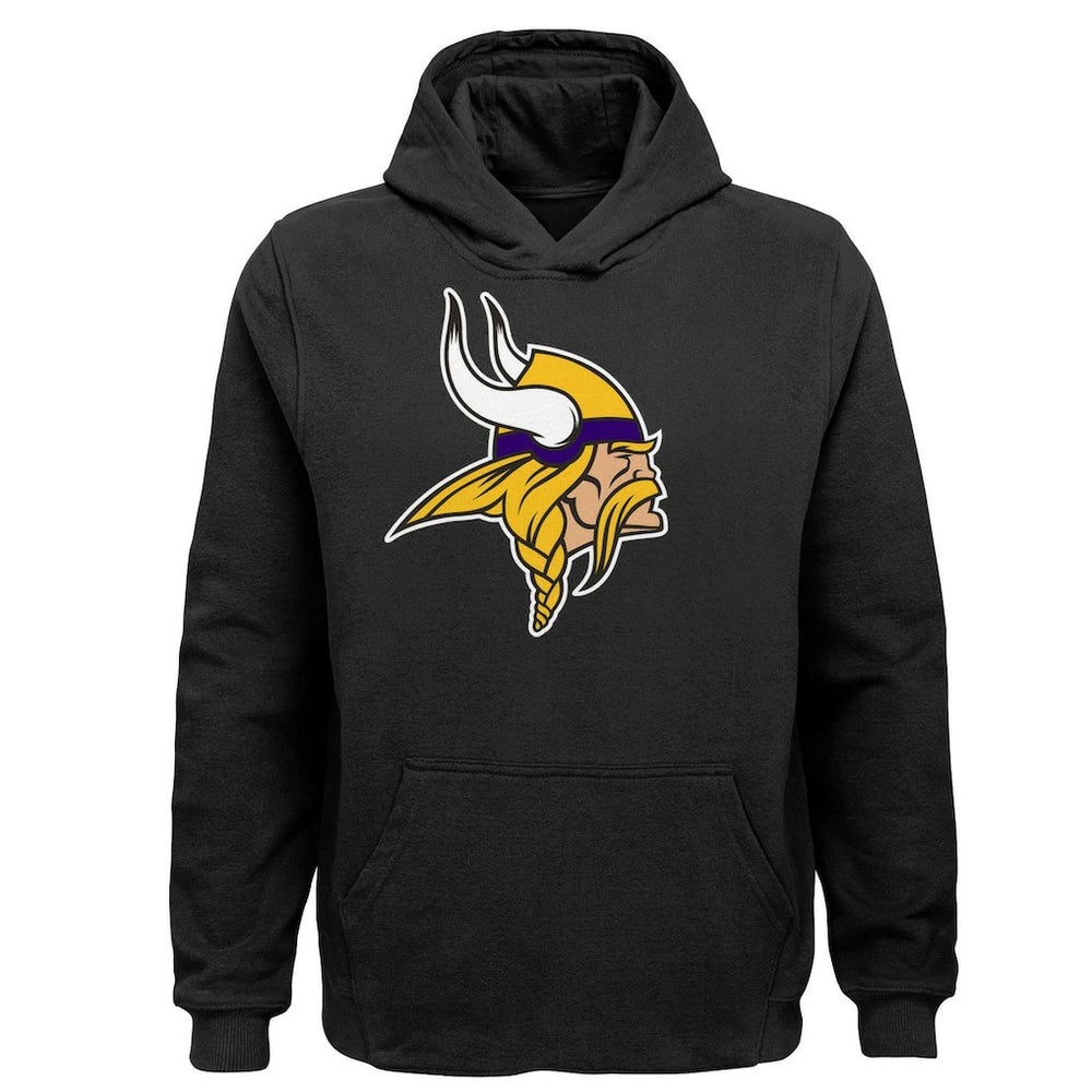 Minnesota Vikings Youth Team Logo Pullover Hoodie - Black Hoodies