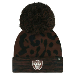 Las Vegas Raiders '47 Women's Cacao Cuffed Knit Hat with Pom - Brown Hats
