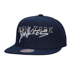 New York Yankees Mitchell & Ness Team Tagged Snapback Hat - Navy Hats