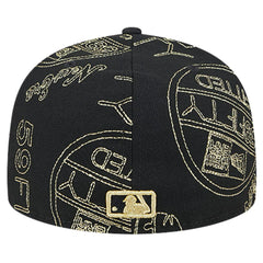 Atlanta Braves New Era 59FIFTY Day Allover Fitted Hat - Black Hats