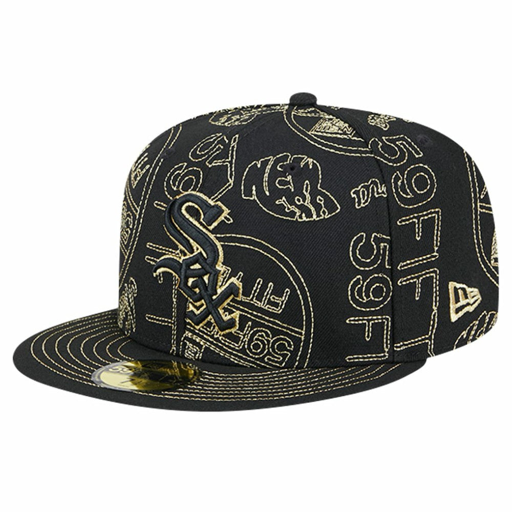 Chicago White Sox New Era 59FIFTY Day Allover Fitted Hat - Black Hats