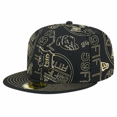 Detroit Tigers New Era 59FIFTY Day Allover Fitted Hat - Black Hats