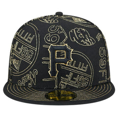 Pittsburgh Pirates New Era 59FIFTY Day Allover Fitted Hat - Black Hats