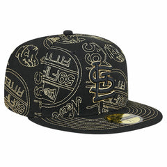 St. Louis Cardinals New Era 59FIFTY Day Allover Fitted Hat - Black Hats